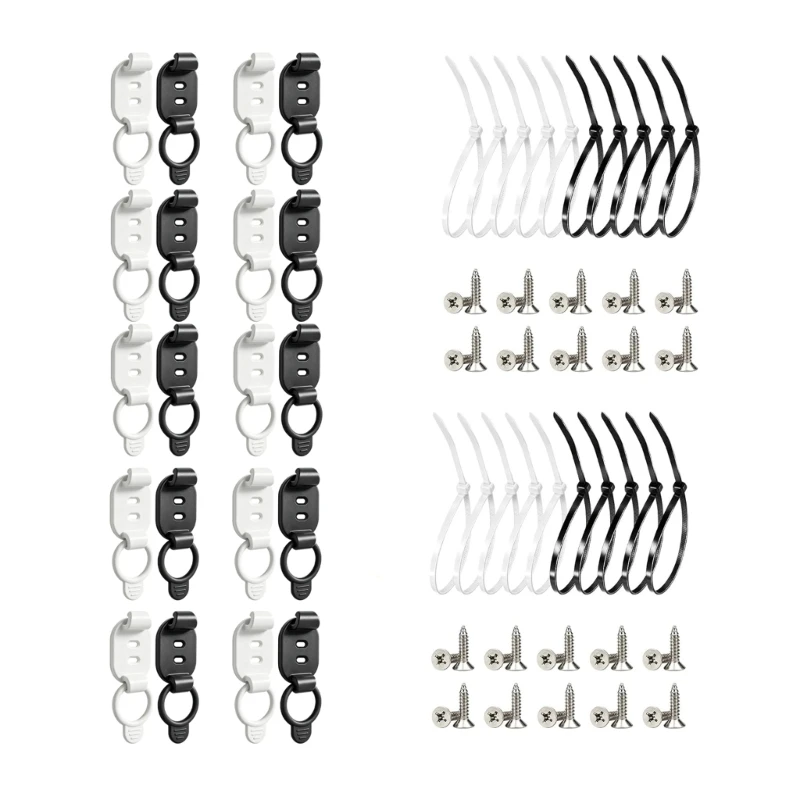 R53C Reusable Cord guides with silicone band for wall area and bedside cable routing