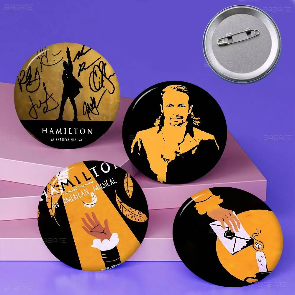 الأمريكية الموسيقية هاميلتون صفيح دبوس زر مخصص أنيمي دور المدرسة القديمة بروش الكرتون طوق شارة مجوهرات هدية المشجعين #6