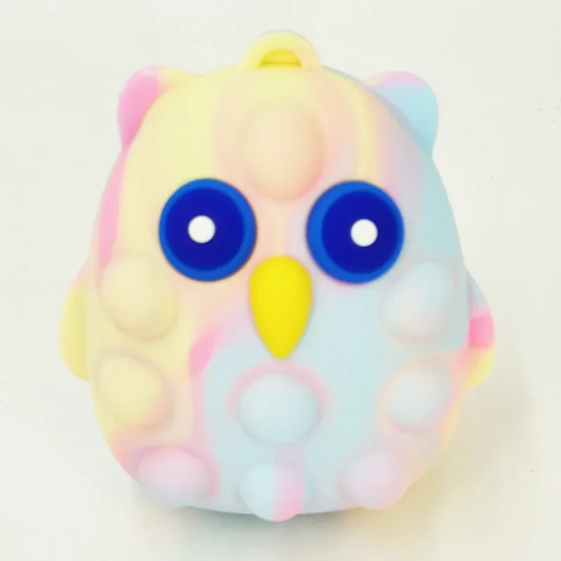 New 3D Owl Pop Decompression Ball Anti Stress Its Fidget Toys Silicone Vent Control Round Ball Pinch Toy Kid Gifts