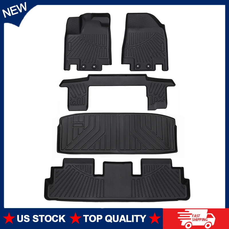 

Floor Mats Cargo Liner For 2022~2024 Nissan Pathfinder 7 Passengers All Weather Trunk Mat Waterproof Carpet Anti-Slip