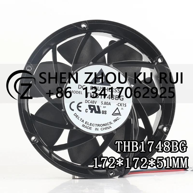 

Delta 24V DC 48V 5.80A AC EC 17251 17CM 172X172X51MM Server inverter High air volume Aluminum frame THB1748BG cooling fan