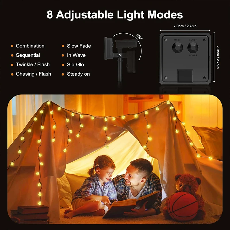 أضواء الشمسية في الهواء الطلق إضاءة مقاومة للماء كريستال غلوب سلسلة ضوء للفناء الخارجي الشرفة حديقة ساحة حفلة عيد الميلاد ديكور