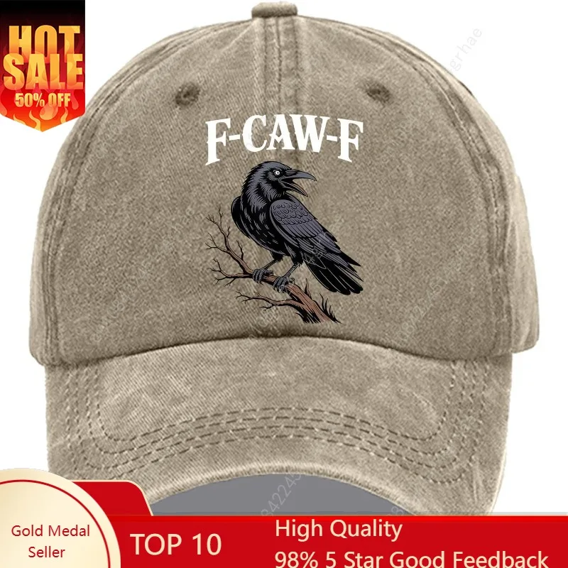 F Caw F Hat Vintage Gothic Black Bird Fcawf Cap F-Caw-F Crow Hat للجنسين #1