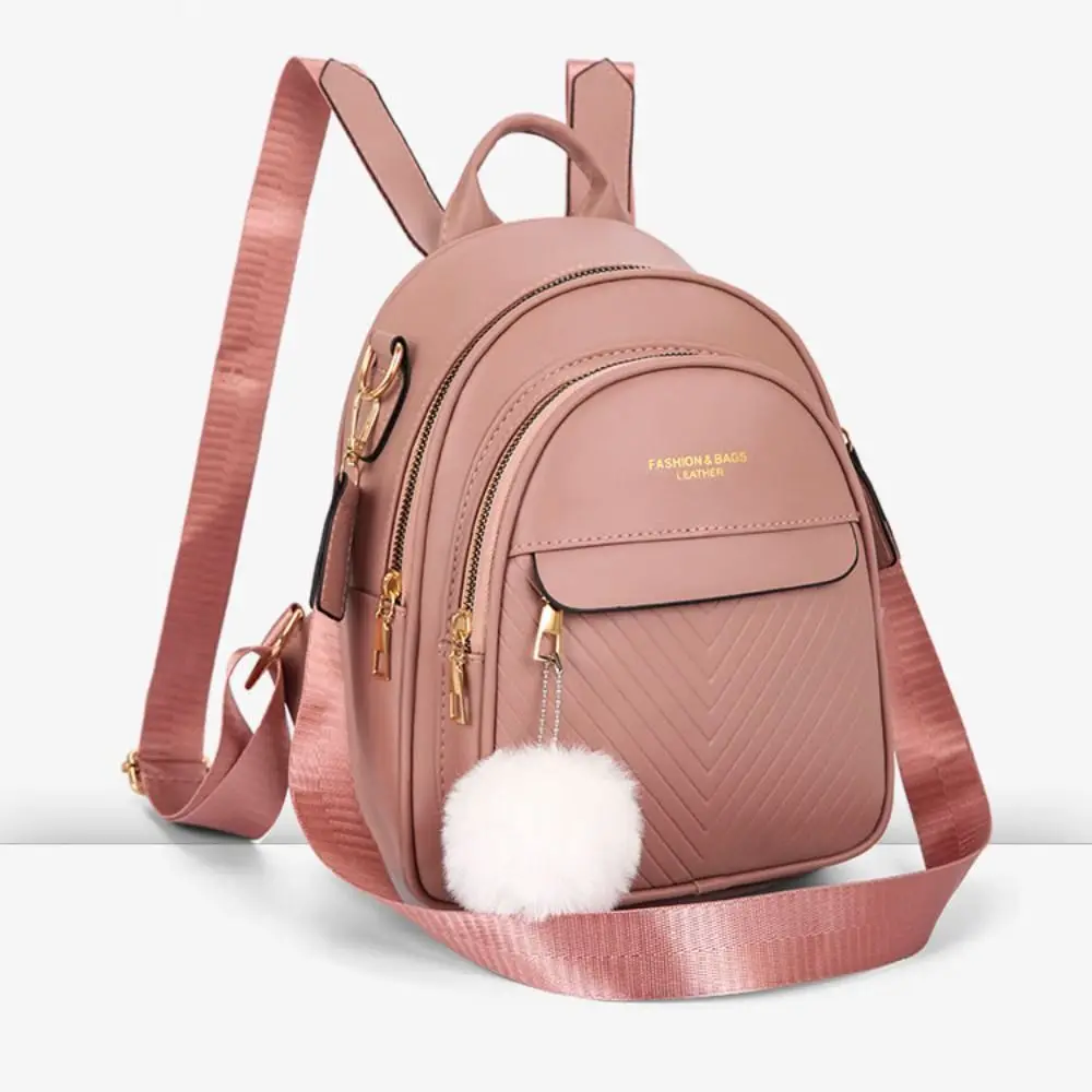 PU Leather Small Square Backpack Simple Ins PU Casual Schoolbags Light Luxury Large Capacity Mini Bags Women