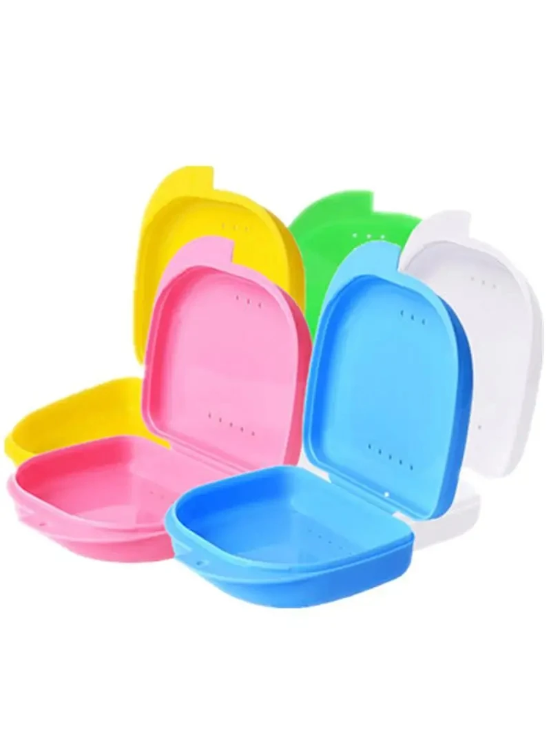 50pcs Denture Storage Box Dental Retainer Orthodontic Mouth Guard Container Plastic Oral Hygiene  Dental Appliance Case