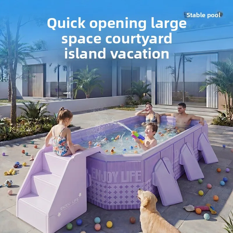 Summer foldable inflatable-free swimming pool, large home water play pool, parent-child water play pool
