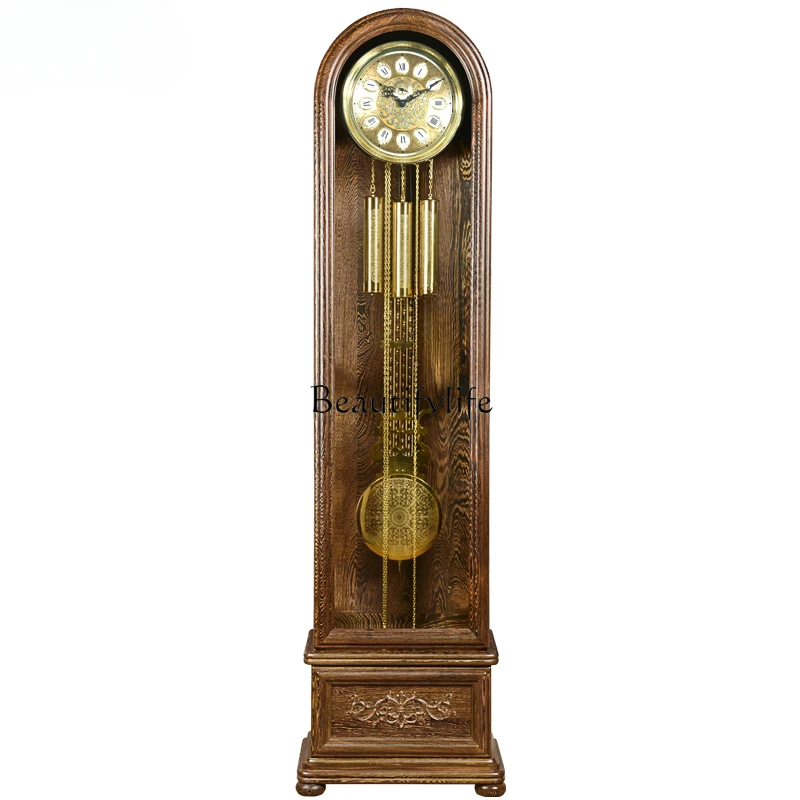 Living Room Simple Retro Mechanical Vertical Clock