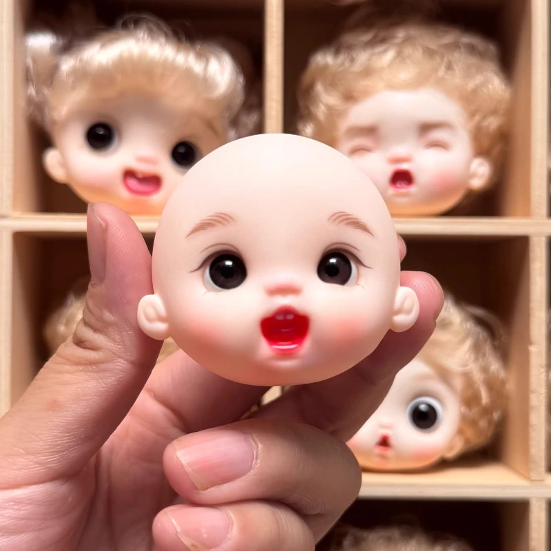 OB11 Vinyl Bald Head Handmade Doll Head Multiple Styles Expression Free DIY Available for Matching Body Free DIY Doll Vinyl Head
