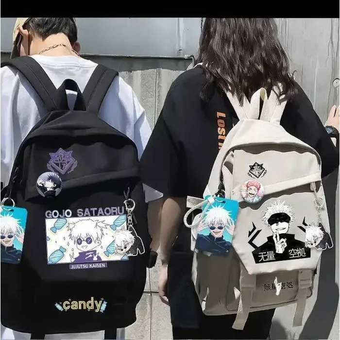 

Black White Jujutsu Kaisen Student Teens School Bags Large Capacity Mochilas Backpacks For Anime GAME