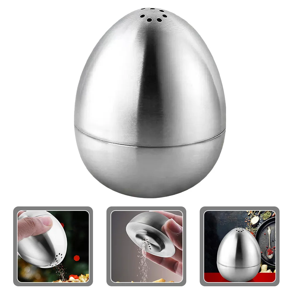

Egg Shaped Seasoning Box Stainless Steel Kitchen Spice Container Multi-Function Condiment Storage Organizer Kitchen