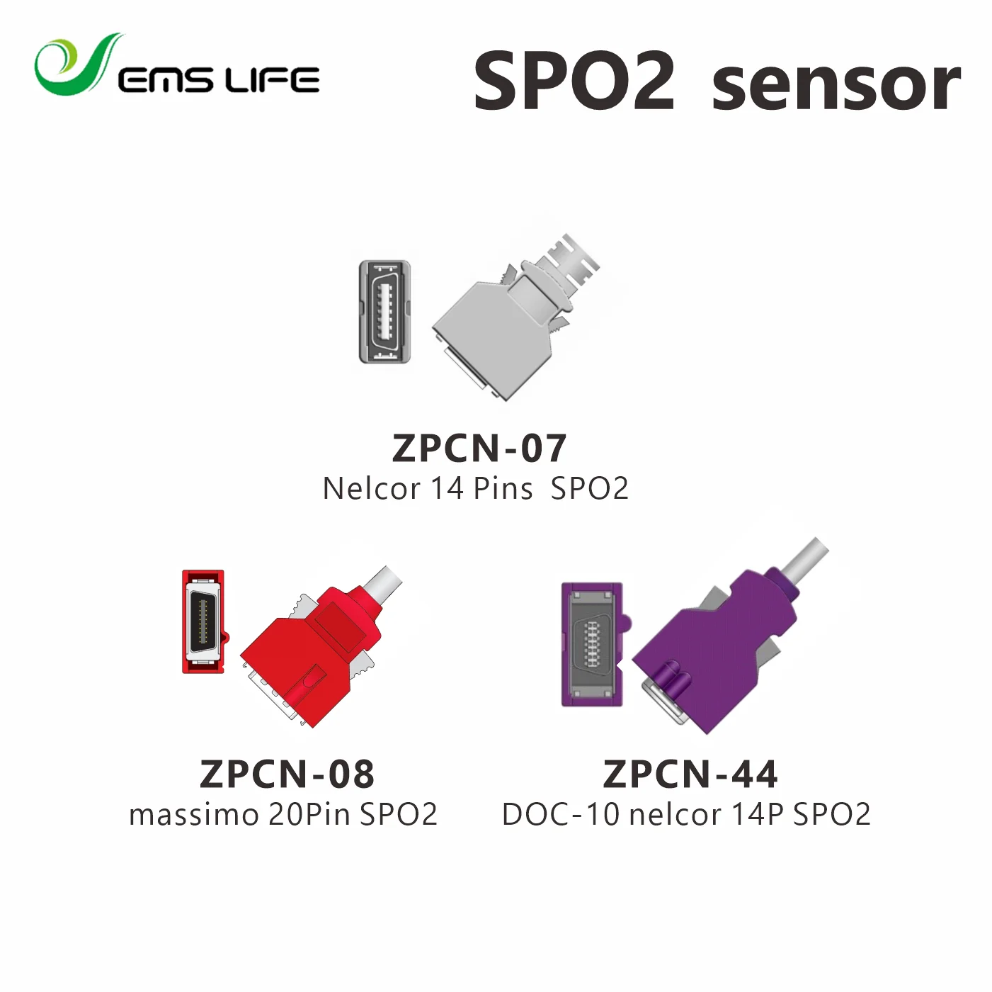 5pcs packing Medical SPO2 ECG Connector Assembly for  masim nelcor patient monitor