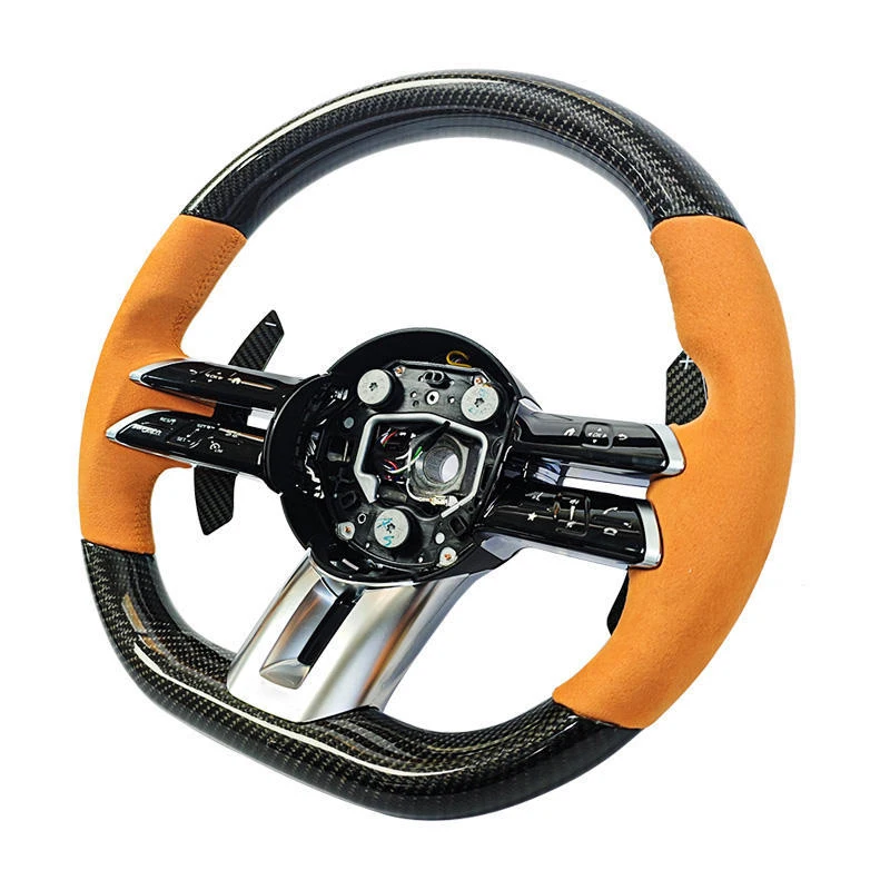 

Applicable to Mercedes-Benz AMG Sports steering wheel with genuine leather and multi-function buttons, modified and upgraded, di