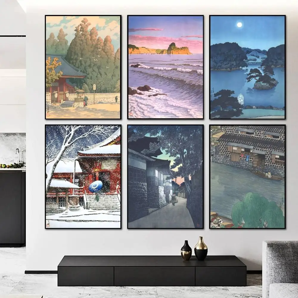 Kawase Hasui Artwork  Poster and Prints Wall Art Pictures for Modern Bedroom Game Room Home Decor