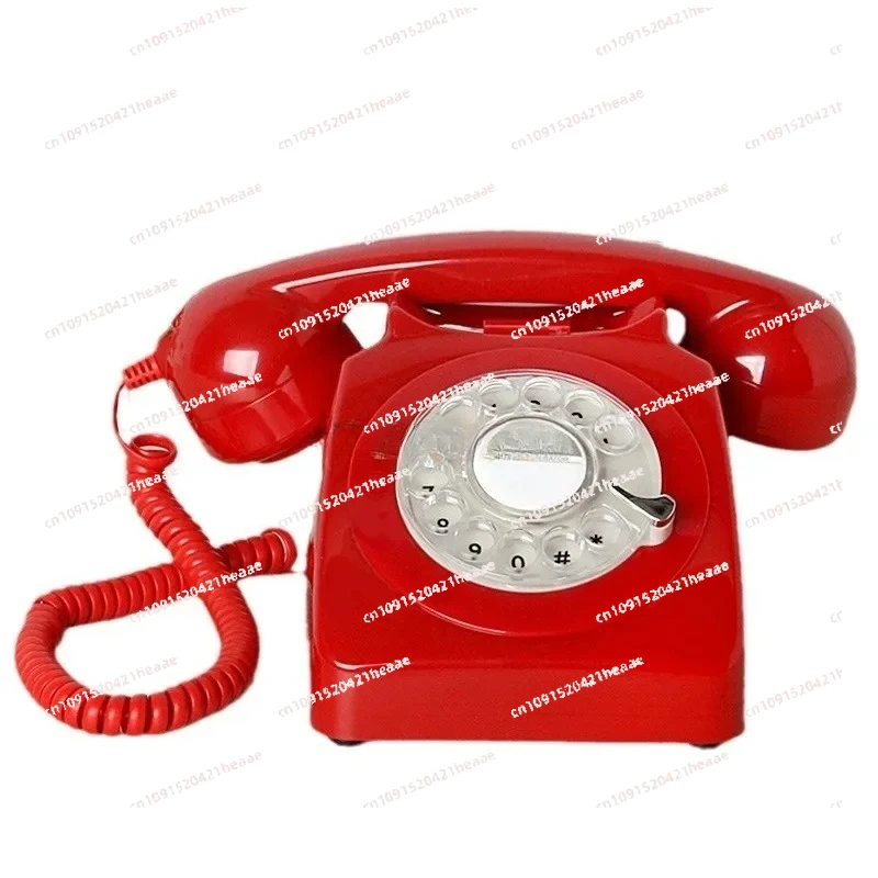 Suitable forPortable Office Hotel Fixed Telephone Portable Retro Style Wired Fixed Old-fashioned Rotary Dialing Phone