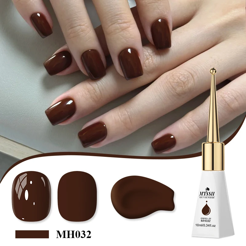 10ml Wine Red Gel Nail Polish HEMA TPO FREE Coffee Brown Semi Permanent Soak Off UV Gel Varnish Nail Supplies For Winter Nails