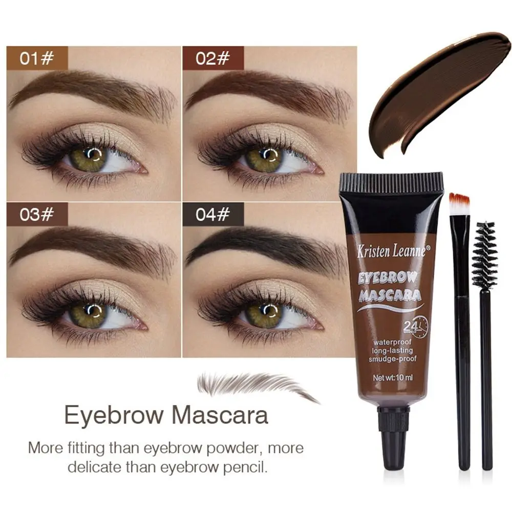 Wenkbrauwen Crème met Wenkbrauwborstel Wenkbrauw Mascara Kleurstof Wenkbrauwen Gel 3D Vloeibare Wenkbrauwcrème Wenkbrauwversterker Wenkbrauwtint