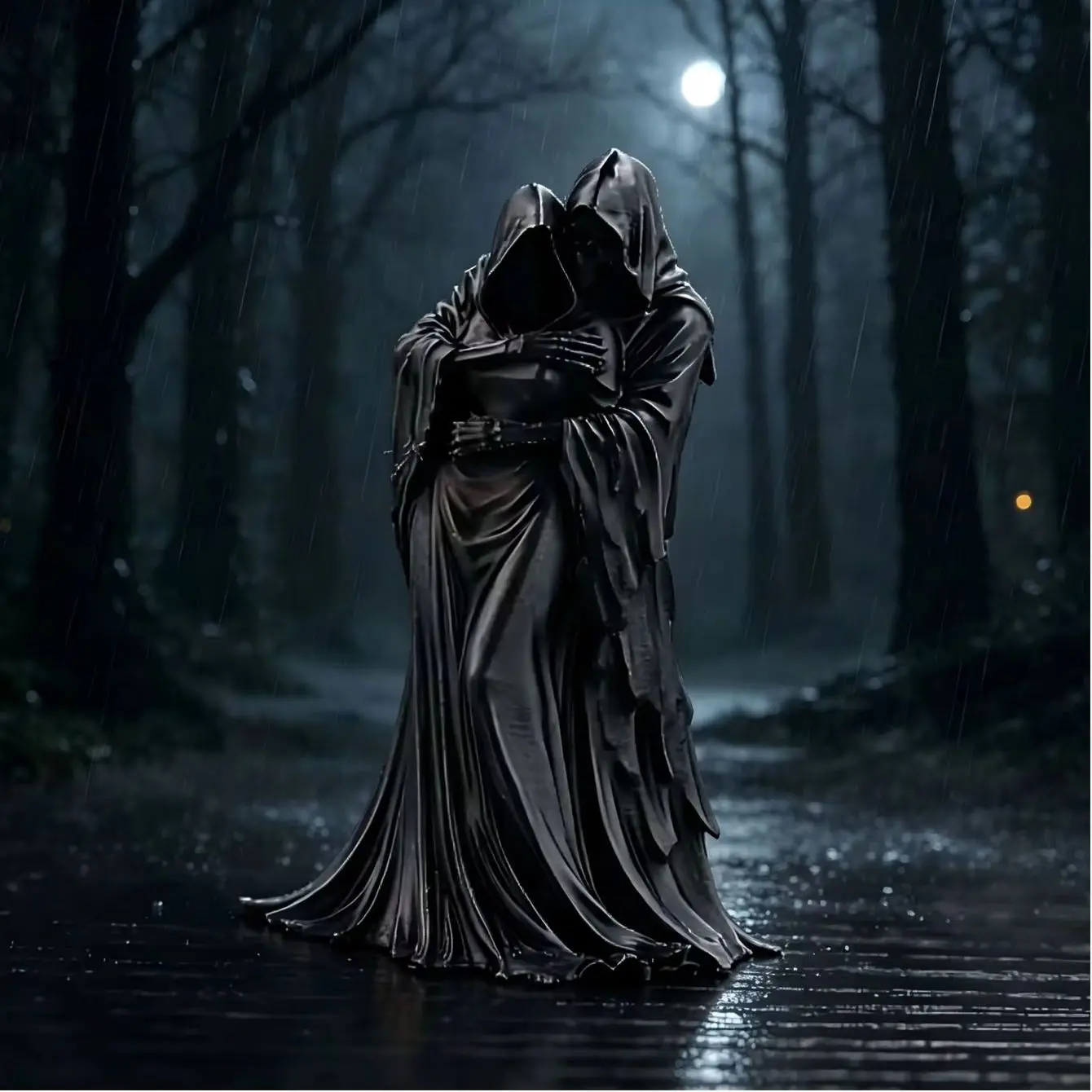 Dark Reaper embraces Gothic style skull statues, home shelves and desk decorations, Halloween desktop statue ornaments