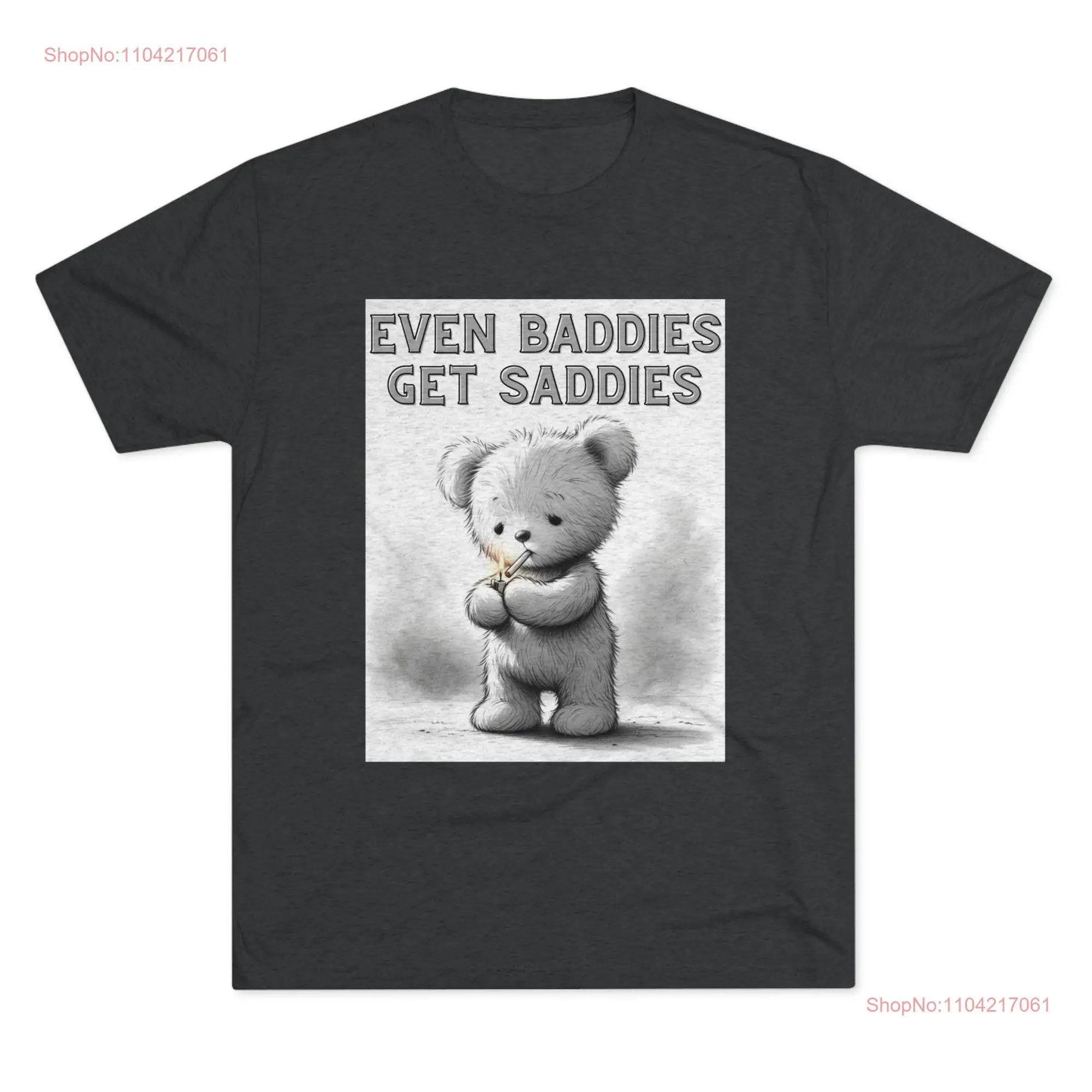 Funny Mental Health T Shirt Cute Teddy Depression Smoking Bear Animal Humor Comfy Sleepshirt Pajama Top Cigarette Meme