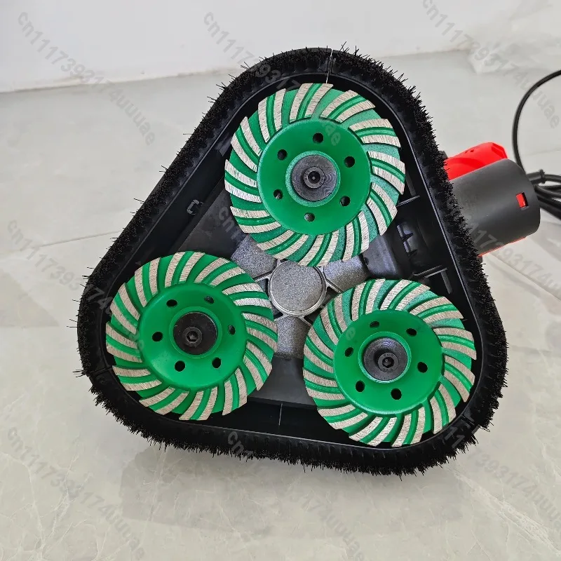 Dust‑Free Electric Three‑Head Wall Polishing Machine, Putty Cement Rough Planer Grinder