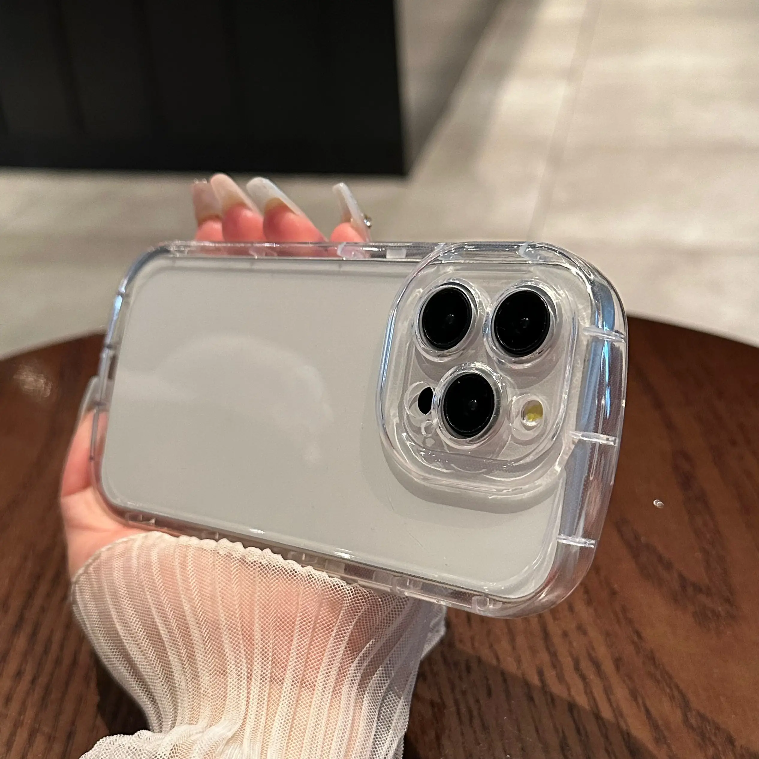 Luxuriöse transparente Silikon-Handyhülle für iPhone 17 16 Pro Max 11 13 15 14 Plus 12 6 7 8 X XS XR Kameraschutz Airbag-Abdeckung