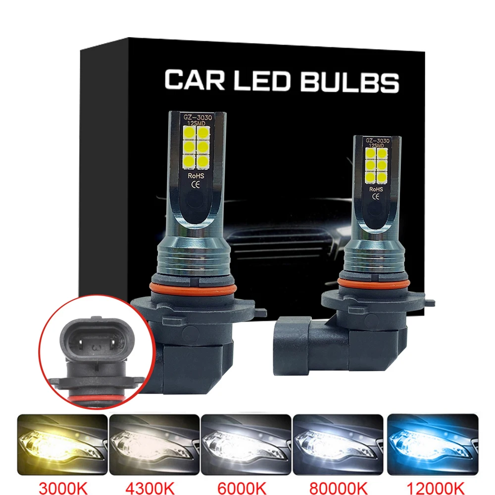 2Pcs 9005 HB3 9006 HB4 H8 H11 LED Bulb H16JP Led Lamp Super Bright Car Fog Lights Day Driving Running Light 12V 6000K White