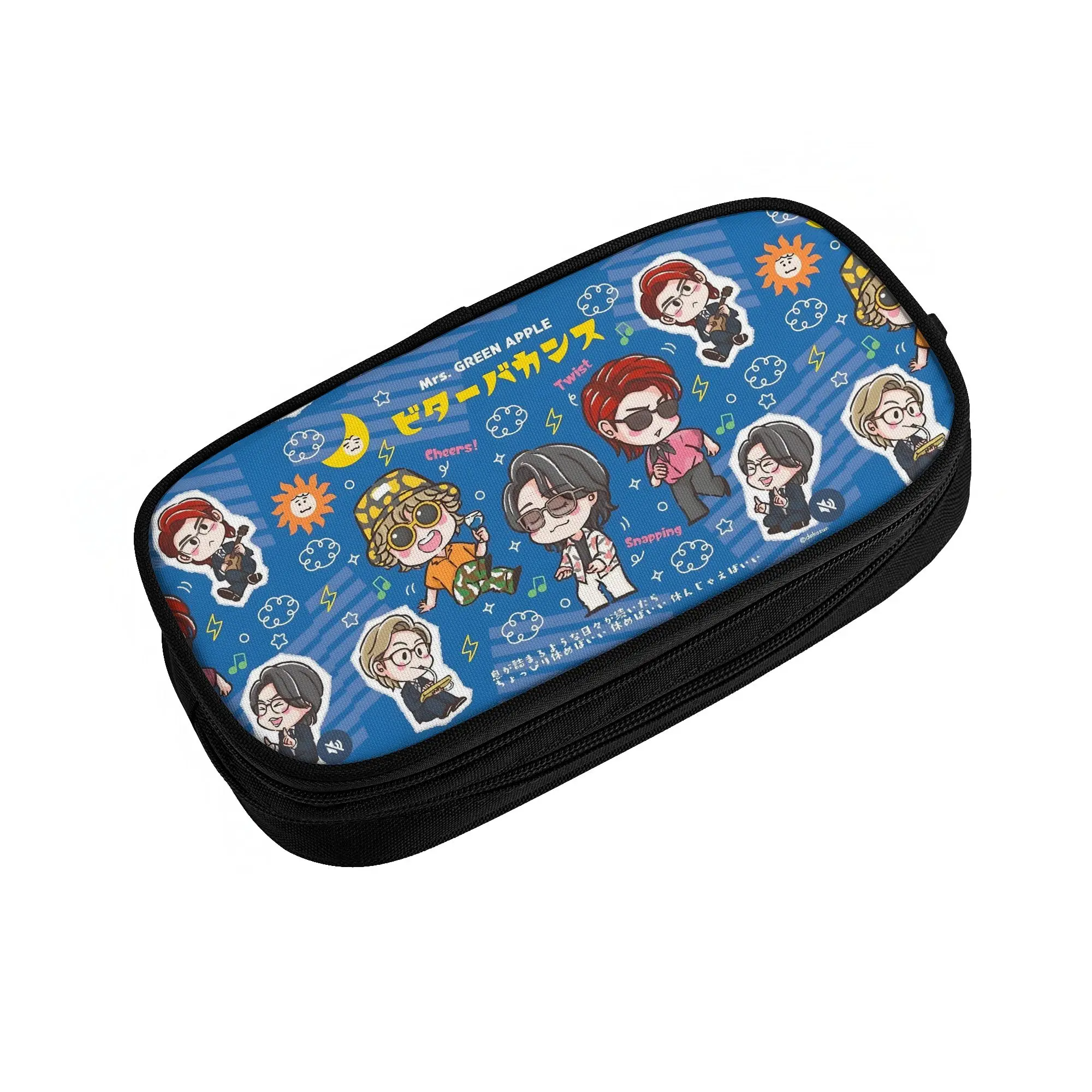 Cute Mrs GREEN APPLE Rock Band  Pencil Case for Girl Boy Big Capacity Japane Pop  Pencil Bag Stationery