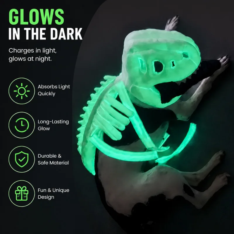 Dinosaur-Patterned Pet Bodysuit  For Dogs Cats Funny Photo Prop Cosplay Costume Halloween Pet Clothes, It Will Glow In The Dark - view 5