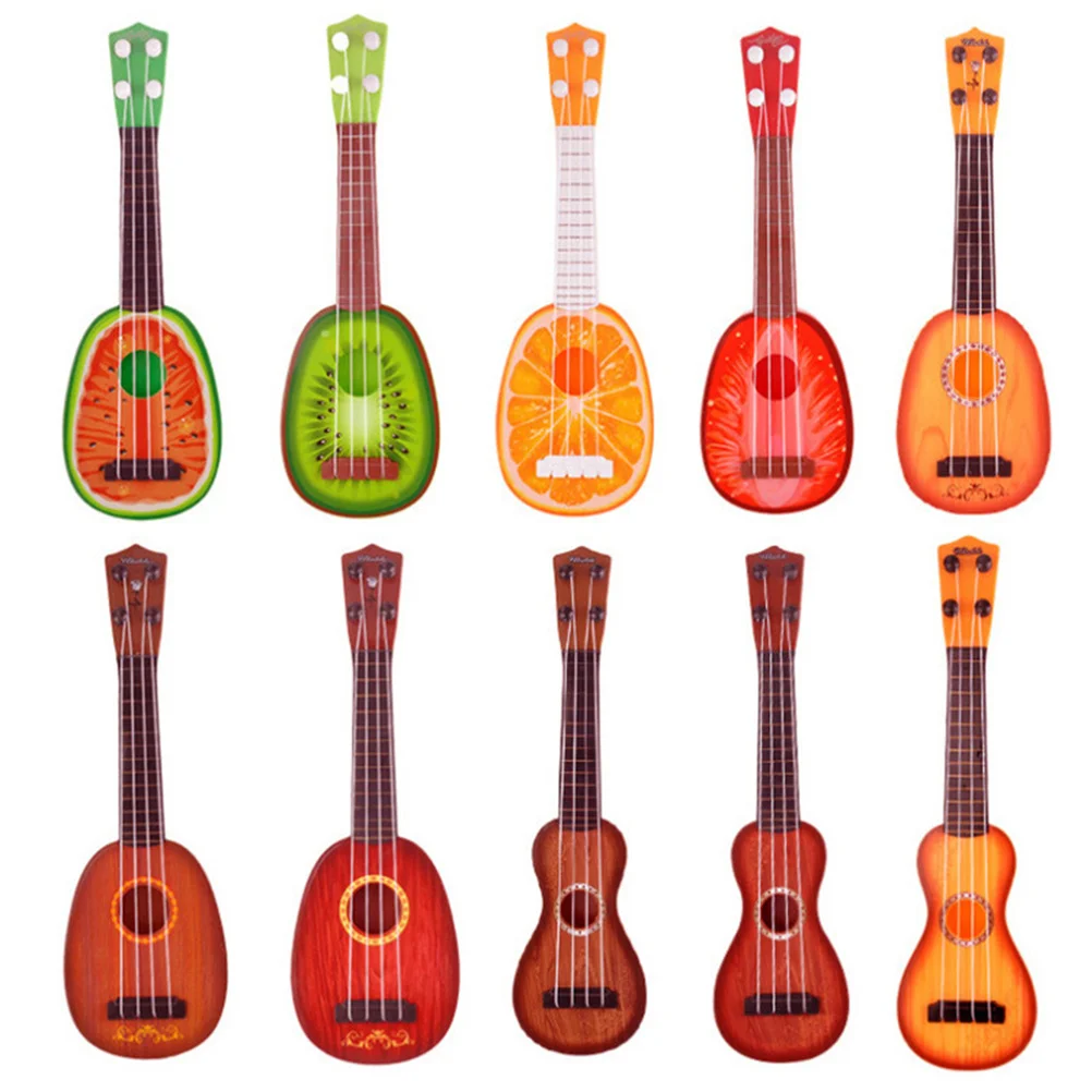 Ukelele simulado de cilindro negro, música, guitarra de educación temprana para niños, hogar, escuela, regalo de cumpleaños, Mini instrumento Musical