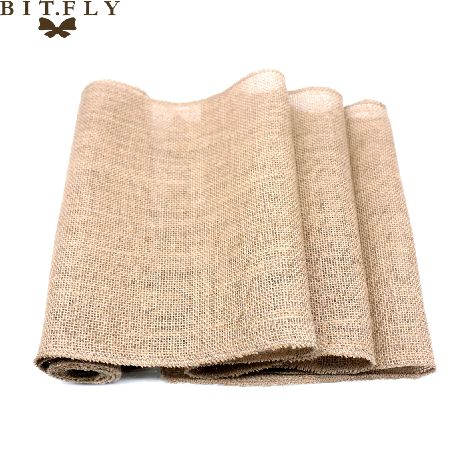 Vintage Natural Jute Canvas Table Runner Rustic Wedding Party Decoration Christmas Home Textiles