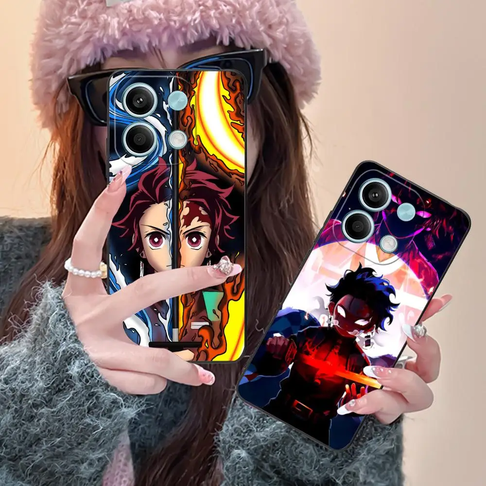 Funda para Teléfono Blade Extinction Tanjiro para Xiaomi Redmi Note 14 13 12 11 S Pro Plus 4G 5G, Funda Protectora con Impresión Colorida para Smartphone