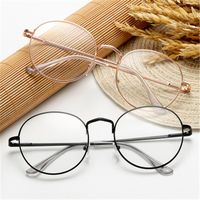 New Fashion Women Men Metal Vintage Round Glasses Frame Oversized Eyeglasses Optical Spectacles Vision Care Eyewear for Unisex