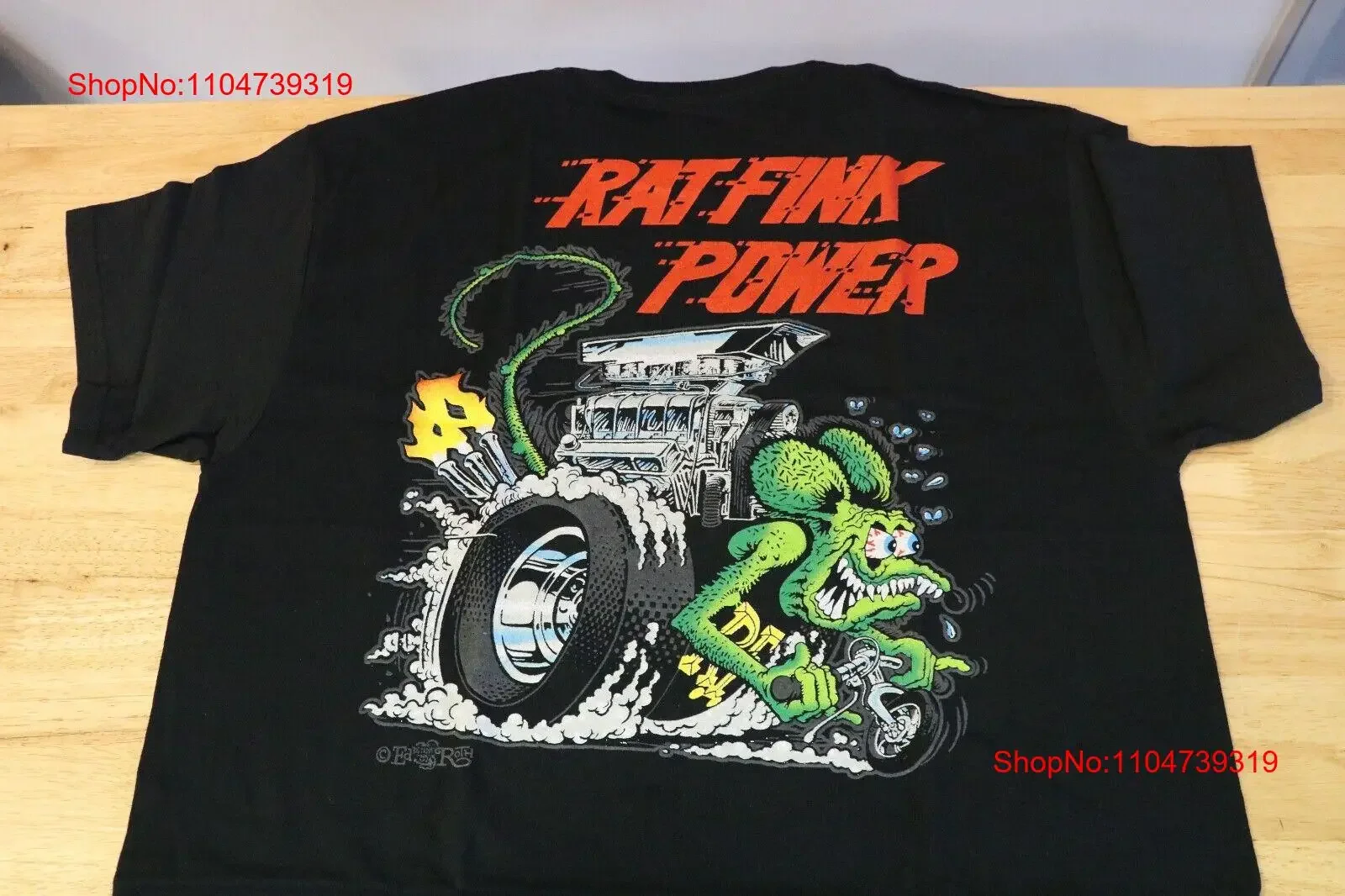 Camiseta de algodón negra Ed Big Daddy Roth Rat Fink Power Hot Rod Engine para hombre M 3XL moda gráfica estirada lavada vintage