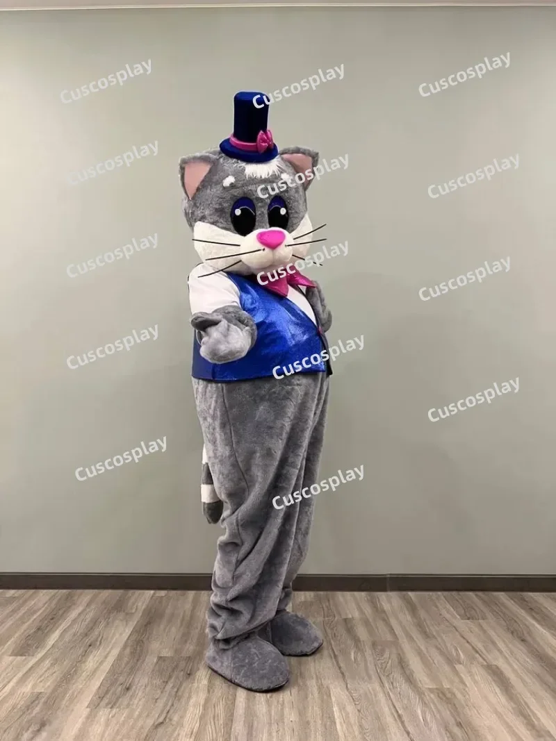 

Grey Cat Wearing A Suit Mascot Costume Anime Cosplay Christmas Halloween Carnival Party Events Christmas Gift