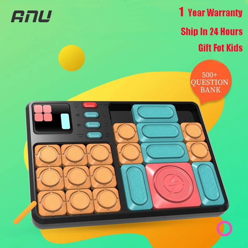 ANU Super Maze Game Huarong Road Smart Sensor 500+ Question Bank Brain Teaser Puzzles Interactive Handheld Toys for All Ages