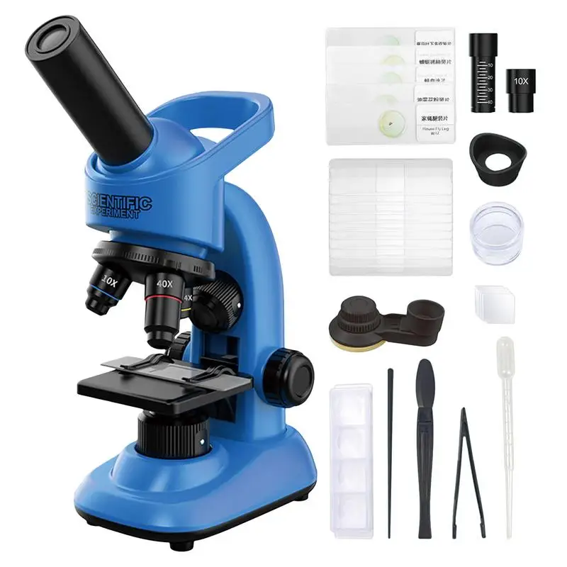 Microscópio Science Kit com Luz Led Fácil de Usar para Crianças Explorer Ampliação 40x16000x