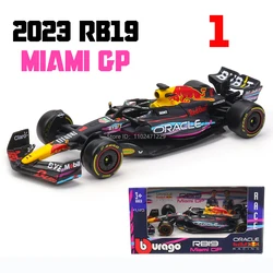 Bburago-F1 Modelo de carro de corrida Red Bull, 1:43, RB19, Miami, 1 #, Verstappen 11 #, Pérez Pintura Especial, Fórmula Um, Super Brinquedo, Novo, 2023