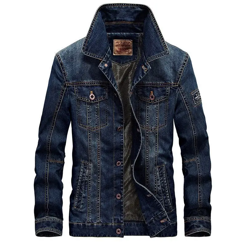 Retro Spijkerjack Heren Lente Herfst Vintage Heren Cowboy Motor Jassen Single Breasted Denim Jas Chaquetas Hombre Plus Maat 6xl