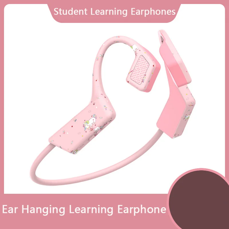 Kids Bone Conduction Headset Cute Sport Study Bluetooth Headset Waterproof Music Earphone Noise-canceling With MIC for Student