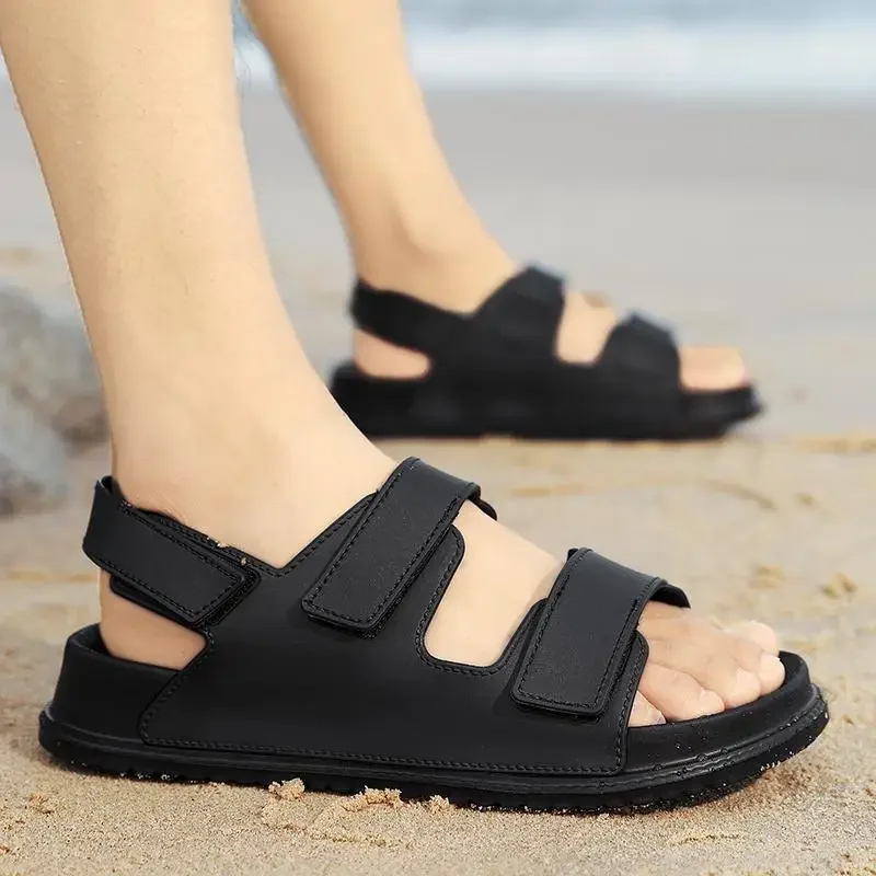 Men Hook&loop Sandals Slip-on Men Summer Platform Wedge Slides Breathable Slippers Comfortable Pvc Shoes Breathable Beach Shoes