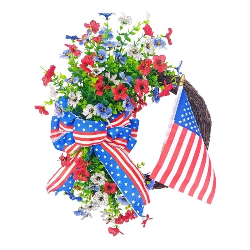 

Independence Day Wall Door Hangings Garlands Flower Wreath Holiday Gift 15UB