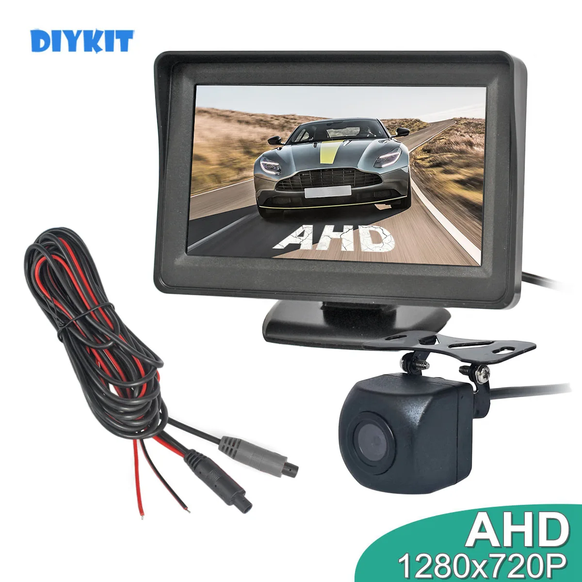 

DIYKIT 1280*720 4.3inch AHD Rear View Car Monitor Vehicle Reverse Backup Starlight Car Camera Video Parking System