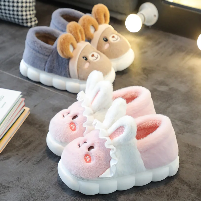 

Baby Warm Slippers Autumn Winter New Boys Girls Cartoon Animal Cotton Slippers Non Slip Comfortable Soft Sole Plush Cotton Shoes