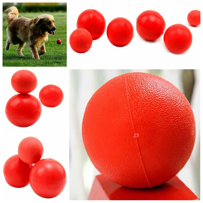 Durable Dog Ball For Chewing Training Tough Indestructible Dog Chew Toy Soft Rubber Bouncy Ball Improve Mental Health 3Sizes