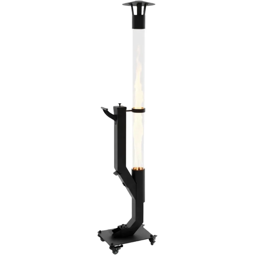 64 Outdoor Pellet Fire Pit with Flame Glass Tube