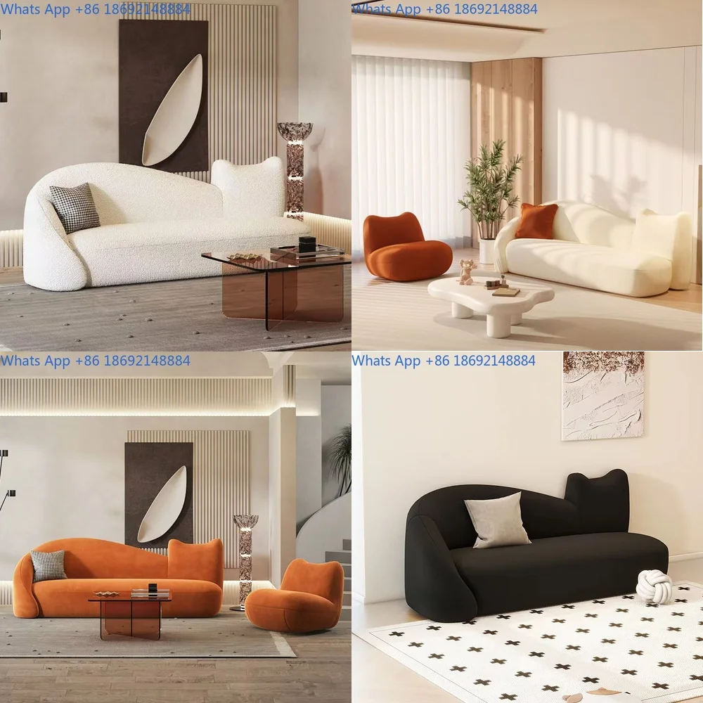 Modern minimalist Nordic creative shaped luxury cloud living room fabric sofa