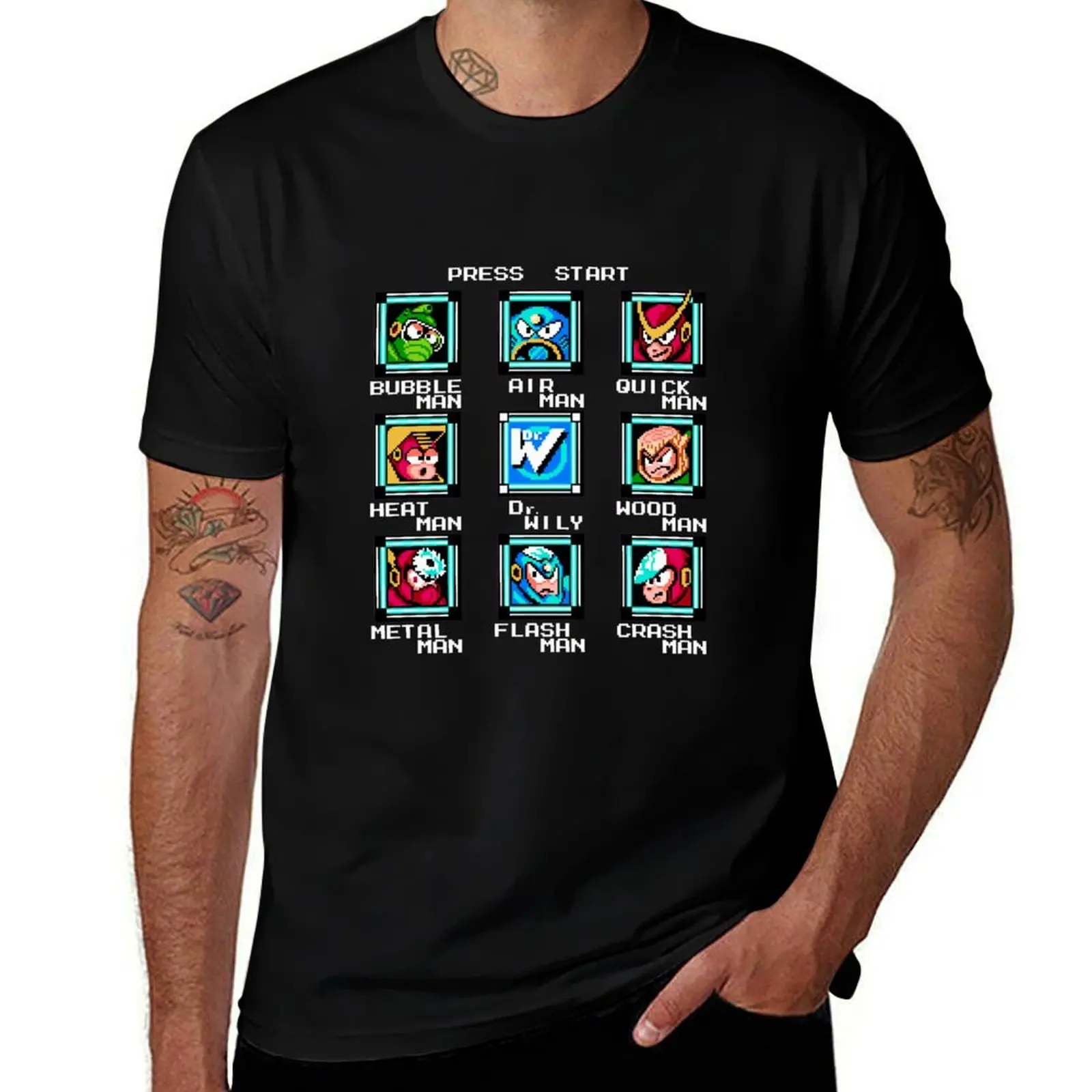 Megaman 2 stage select T-Shirt Plus Size Summer Short Sleeve T-Shirt
