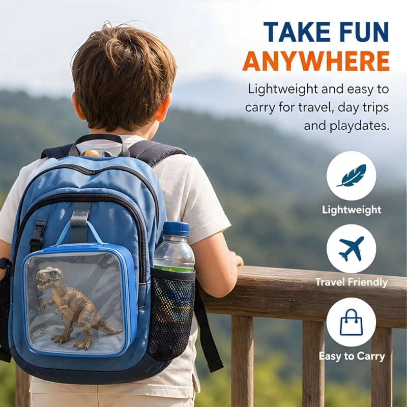 Small Item Storage Bag Set of 3 Clear Front Sorting Bags with Zippered Closure and Carry Handles, Portable Storage for D2RD