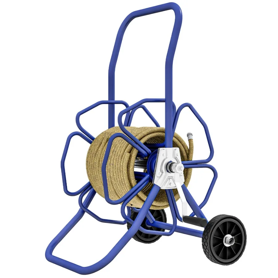 

Garden Hose Reel Cart Portable Water Hose Cart Hold Up to 98' of 5 8 Hose Hose Not Included Blue