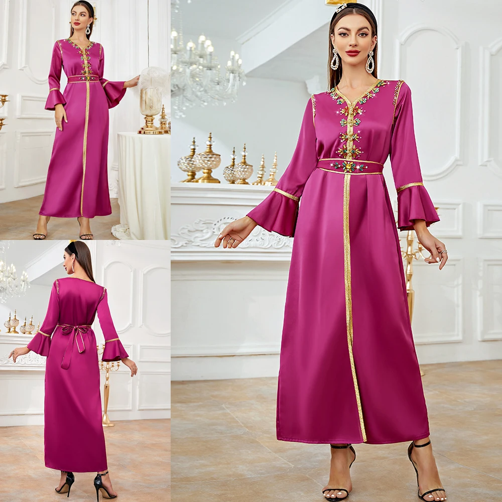 

Eid African Dresses For Women Evening Party Abaya Dubai Turkey Islam Arabic Pakistani Muslim Dress Robe Musulmane Femme Vestidos