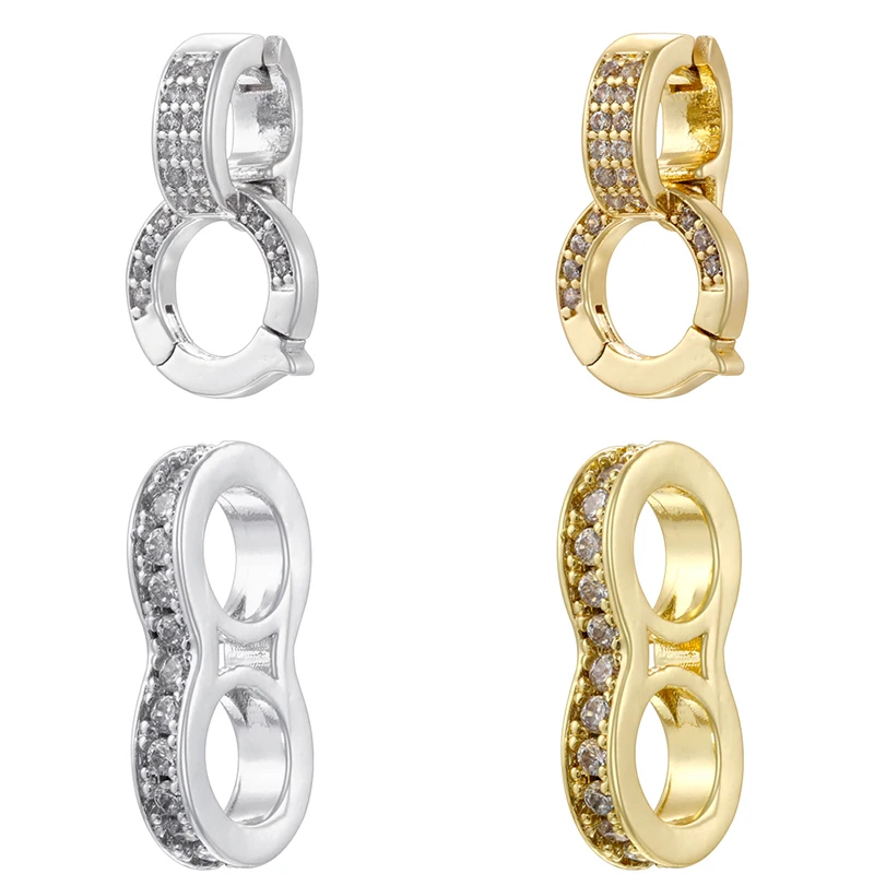 

ZHUKOU 18K Golden-plated Brass Material Handmade Jewellery Making Accessories Buckle Connecting Buckle 8 Words Buckle:VK286